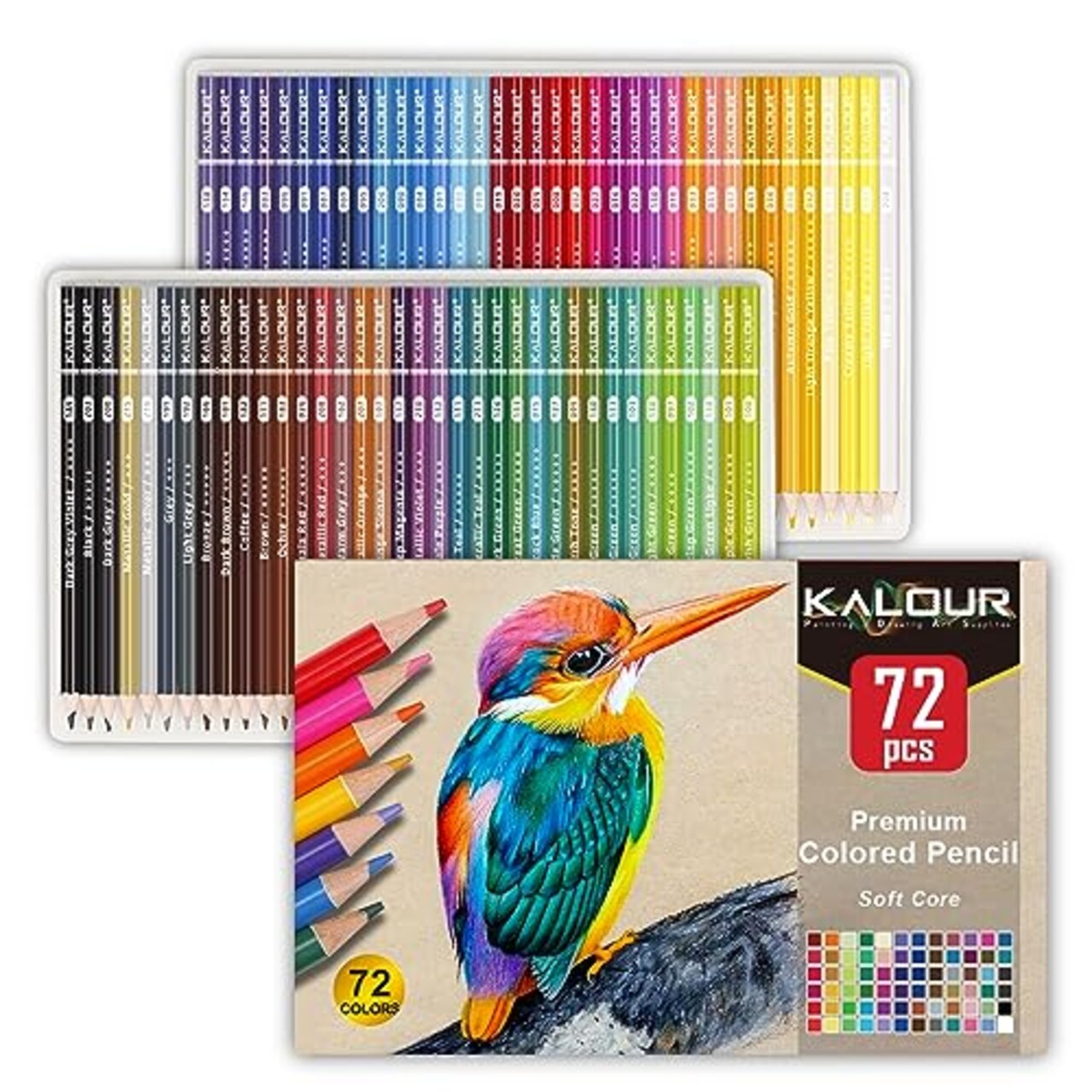 KALOUR 72 Count Colored Pencils for Adult Coloring Books, Soft Core,Ideal  for Drawing Blending Shading,Color Pencils Set Gift for Adults Kids  Beginners